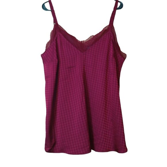 Torrid Size 0 Plus Jacquard Lace Trim Cami Jester Red New Adjustable Straps - Picture 1 of 5